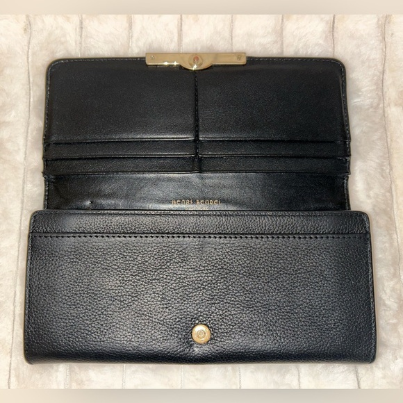 Henri Bendel Black Leather Wallet with Gold Accent - Picture 2 of 7